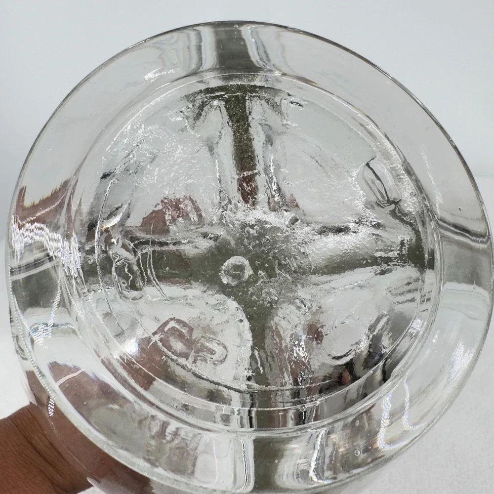Vintage Clear Glass 4 Chamber Liqueur Decanter Hand Blown Ribbed Barware 11.5